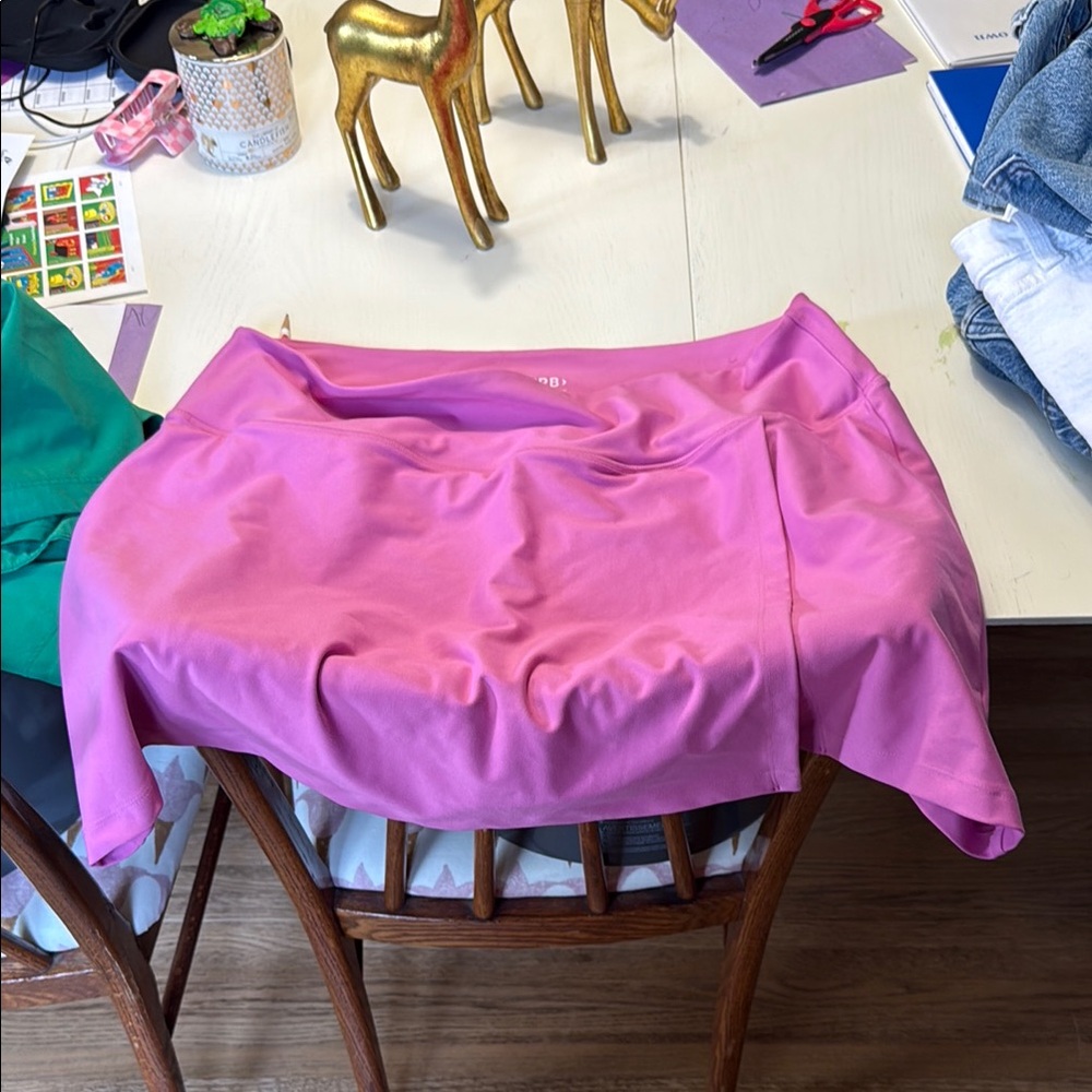 Abercrombie & Fitch Pink Asymmetrical Mini Skorts